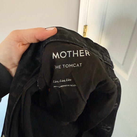 MOTHER Women's Dark Gray/Black Straight Leg Jeans - Picture 2 of 4